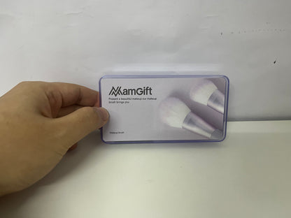 【MamGift 2-Piece Purple Cosmetic Brush Set】—— Soft Tools for Flawless Daily Makeup