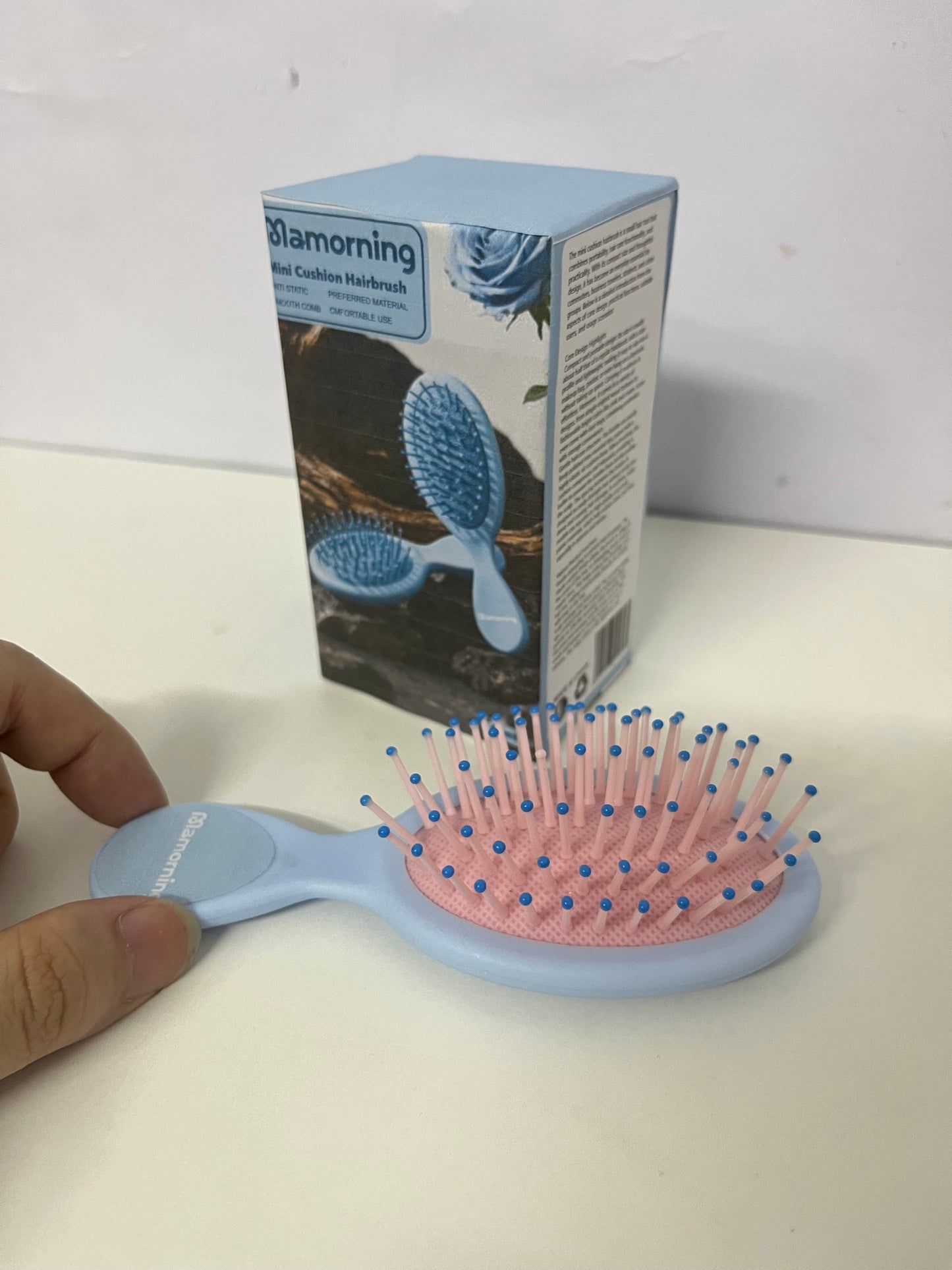 [Mamorning Combs]-Mini Cushion Hairbrush - Portable Detangling & Scalp Massaging Brush