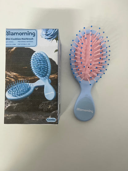 [Mamorning Combs]-Mini Cushion Hairbrush - Portable Detangling & Scalp Massaging Brush