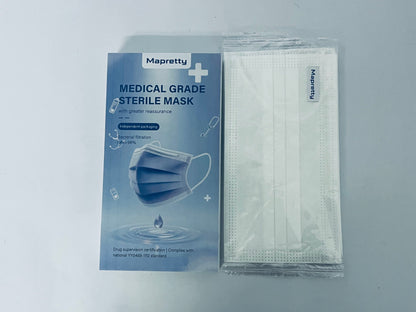 Mapretty Disposable Face Masks 30-Pack, 3-Ply (98% BFE) -Individually Wrapped Masks for Family & Office Use