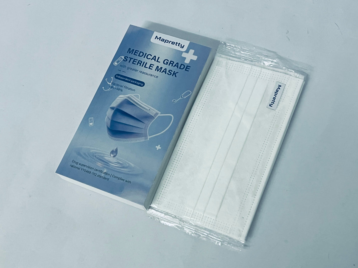 Mapretty Disposable Face Masks 30-Pack, 3-Ply (98% BFE) -Individually Wrapped Masks for Family & Office Use