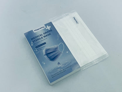Mapretty Disposable Face Masks 30-Pack, 3-Ply (98% BFE) -Individually Wrapped Masks for Family & Office Use