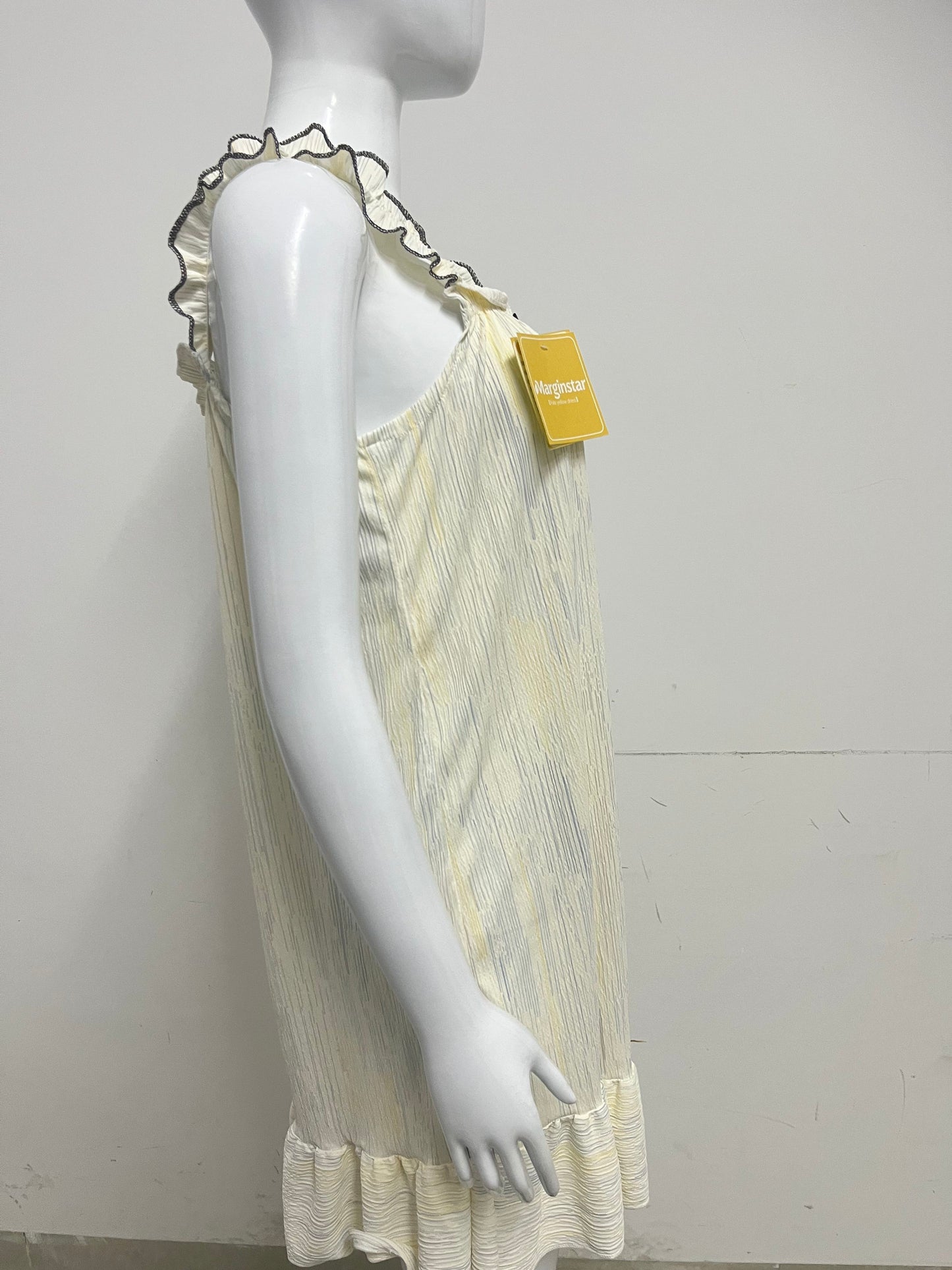 【Marginstar Pale Yellow Ruffle Dress】—— Sweet & Airy Comfort for Lazy Days