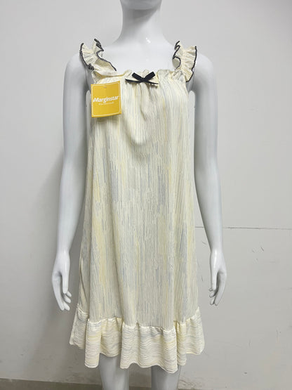 【Marginstar Pale Yellow Ruffle Dress】—— Sweet & Airy Comfort for Lazy Days