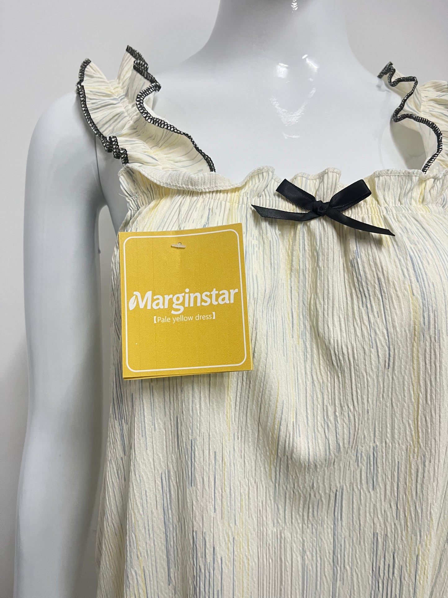 【Marginstar Pale Yellow Ruffle Dress】—— Sweet & Airy Comfort for Lazy Days