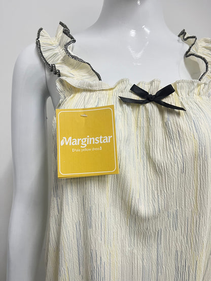 【Marginstar Pale Yellow Ruffle Dress】—— Sweet & Airy Comfort for Lazy Days