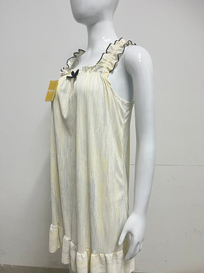 【Marginstar Pale Yellow Ruffle Dress】—— Sweet & Airy Comfort for Lazy Days