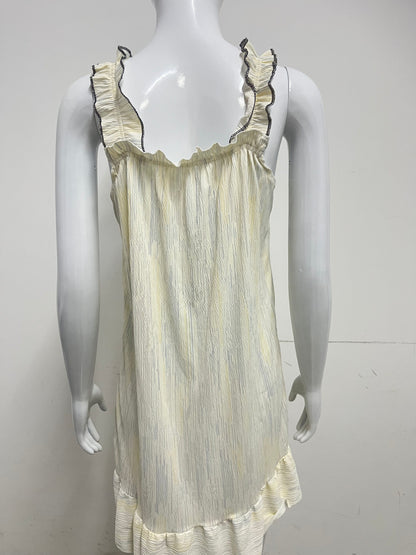 【Marginstar Pale Yellow Ruffle Dress】—— Sweet & Airy Comfort for Lazy Days