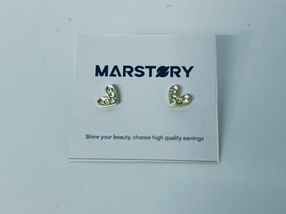 MARSTORY Jewelry Women Tiny Small Heart Stud Earrings Love For Lady