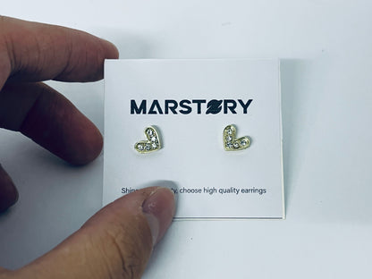 MARSTORY Jewelry Women Tiny Small Heart Stud Earrings Love For Lady