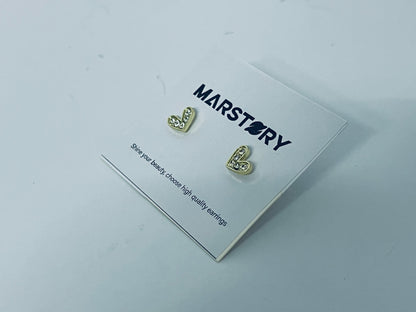 MARSTORY Jewelry Women Tiny Small Heart Stud Earrings Love For Lady