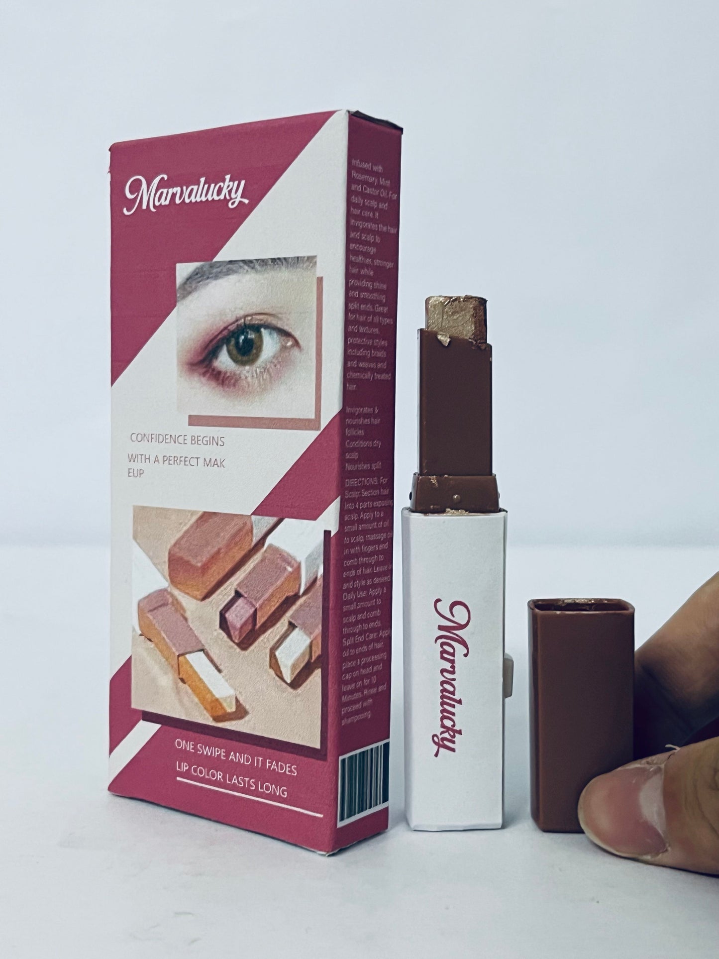 Marvalucky Eyeshadow 101 Cream-to-Powder Waterproof Shadow Stick – Champagne Shimmer – Long-Lasting, Crease-Proof, Medium Golden-Beige Shimmer Cream Eyeshadow with Built-in Smudger