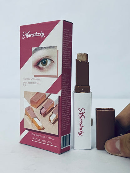 Marvalucky Eyeshadow 101 Cream-to-Powder Waterproof Shadow Stick – Champagne Shimmer – Long-Lasting, Crease-Proof, Medium Golden-Beige Shimmer Cream Eyeshadow with Built-in Smudger