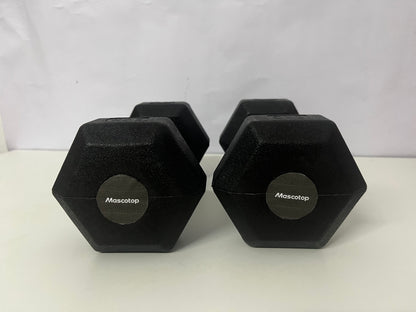 【Mascotop Body-building apparatus】——Mascotop Hexagonal Rubber-Coated Dumbbell Set - Essential Home Fitness Equipment