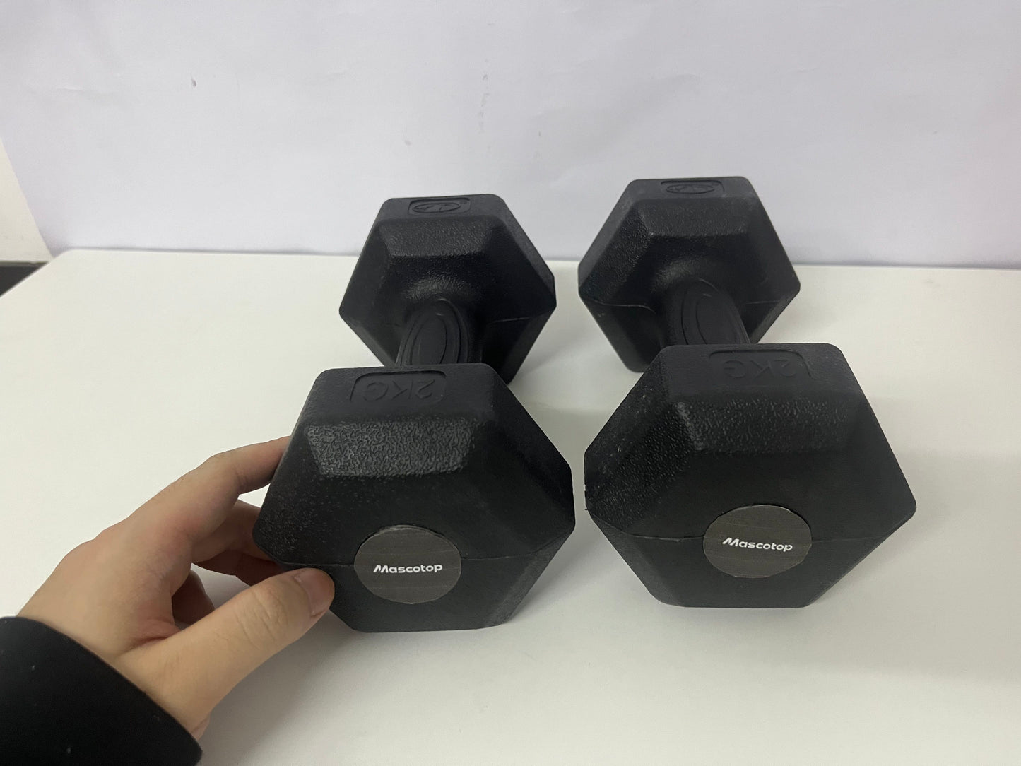 【Mascotop Body-building apparatus】——Mascotop Hexagonal Rubber-Coated Dumbbell Set - Essential Home Fitness Equipment