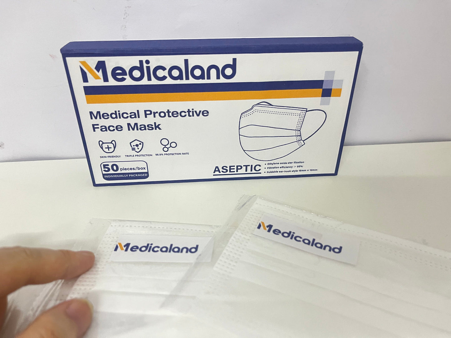 [Medicaland Sanitary masks]-Medical Protective Face Mask - Individually Packaged 3-Layer Breathable & Skin-Friendly