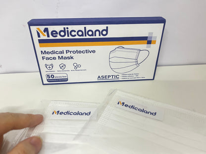 [Medicaland Sanitary masks]-Medical Protective Face Mask - Individually Packaged 3-Layer Breathable & Skin-Friendly