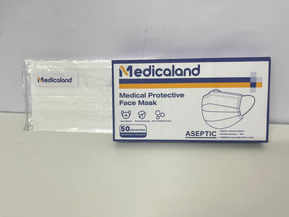 [Medicaland Sanitary masks]-Medical Protective Face Mask - Individually Packaged 3-Layer Breathable & Skin-Friendly