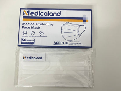[Medicaland Sanitary masks]-Medical Protective Face Mask - Individually Packaged 3-Layer Breathable & Skin-Friendly