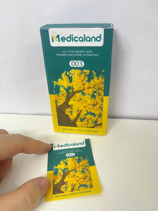 [Medicaland Condoms]-003 Hyaluronic Acid Ultra-Thin Condoms - Hydrating & Comfortable Latex Condoms