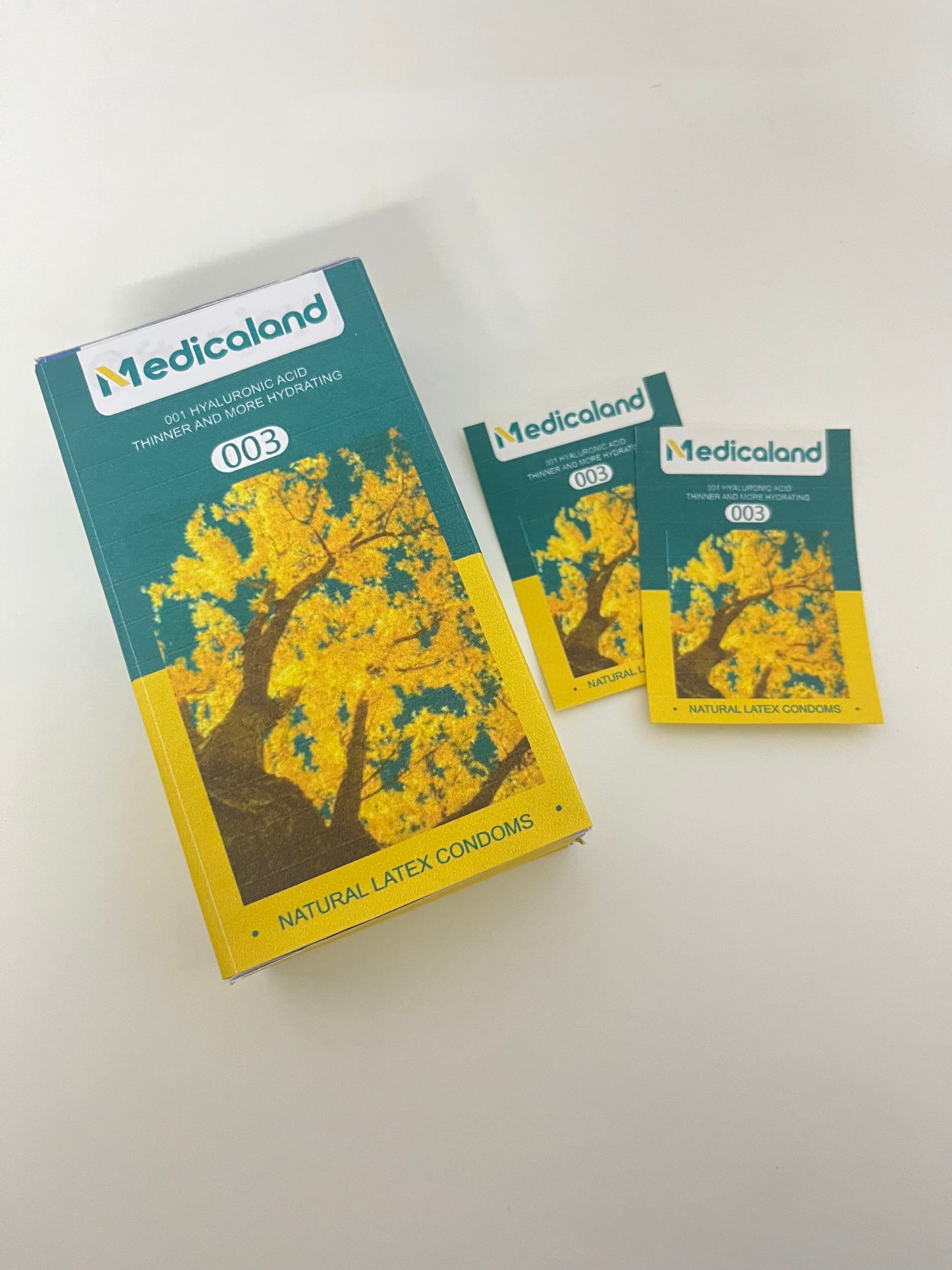 [Medicaland Condoms]-003 Hyaluronic Acid Ultra-Thin Condoms - Hydrating & Comfortable Latex Condoms