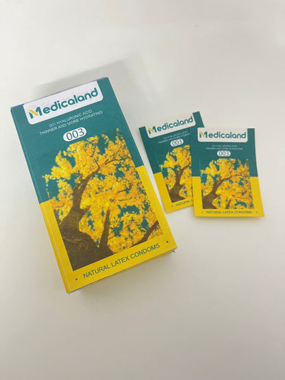[Medicaland Condoms]-003 Hyaluronic Acid Ultra-Thin Condoms - Hydrating & Comfortable Latex Condoms