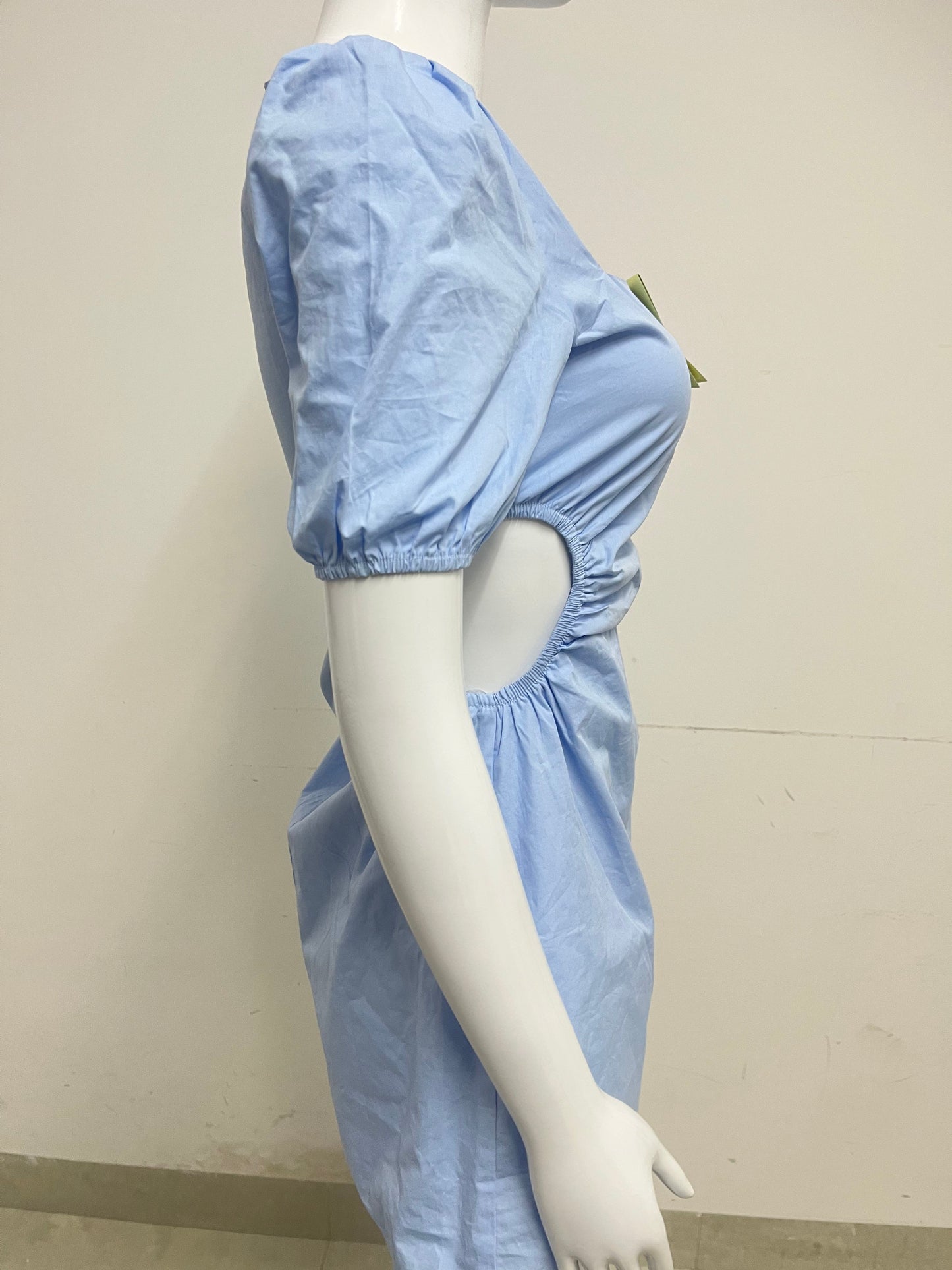 【Milking Light Blue Puff Sleeve Dress】—— Fresh Feminine Style for Summer Days