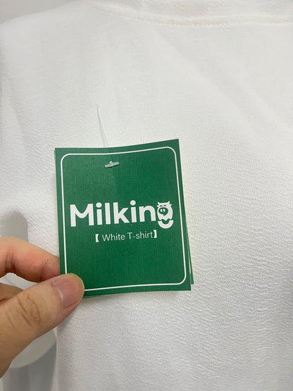 【Milking Oversized White T-shirt】—— Effortless Comfort for Everyday Style