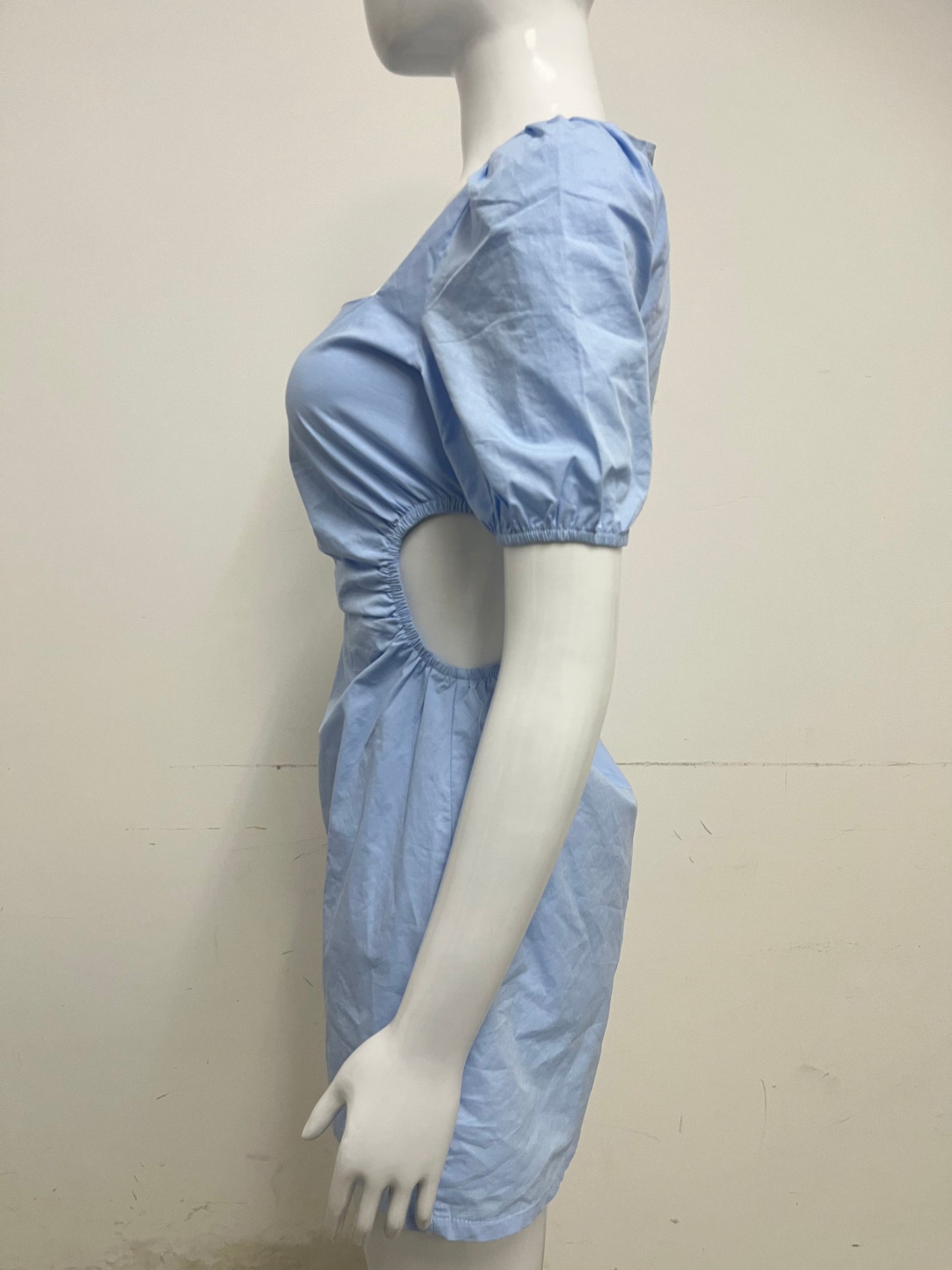 【Milking Light Blue Puff Sleeve Dress】—— Fresh Feminine Style for Summer Days