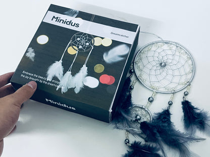 Minidus Dream catchers Silver-Gray Dreamcatcher Mysterious & Elegant Guard Good Dreams An Artistic Choice for Home Decoration and Spiritual Healing