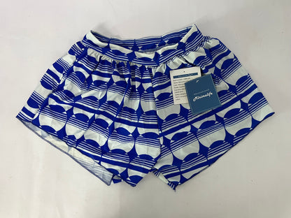 【Minimalife Blue & White Geometric Art Shorts】