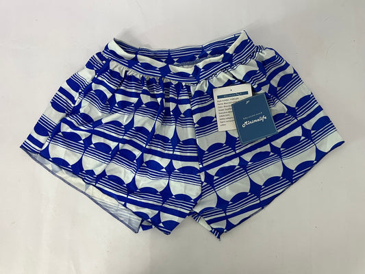 【Minimalife Blue & White Geometric Art Shorts】