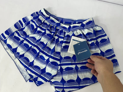【Minimalife Blue & White Geometric Art Shorts】