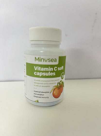 【Minusea Vitamin C Soft Capsules】—— Immunity & Antioxidant Support with Tomato Extract