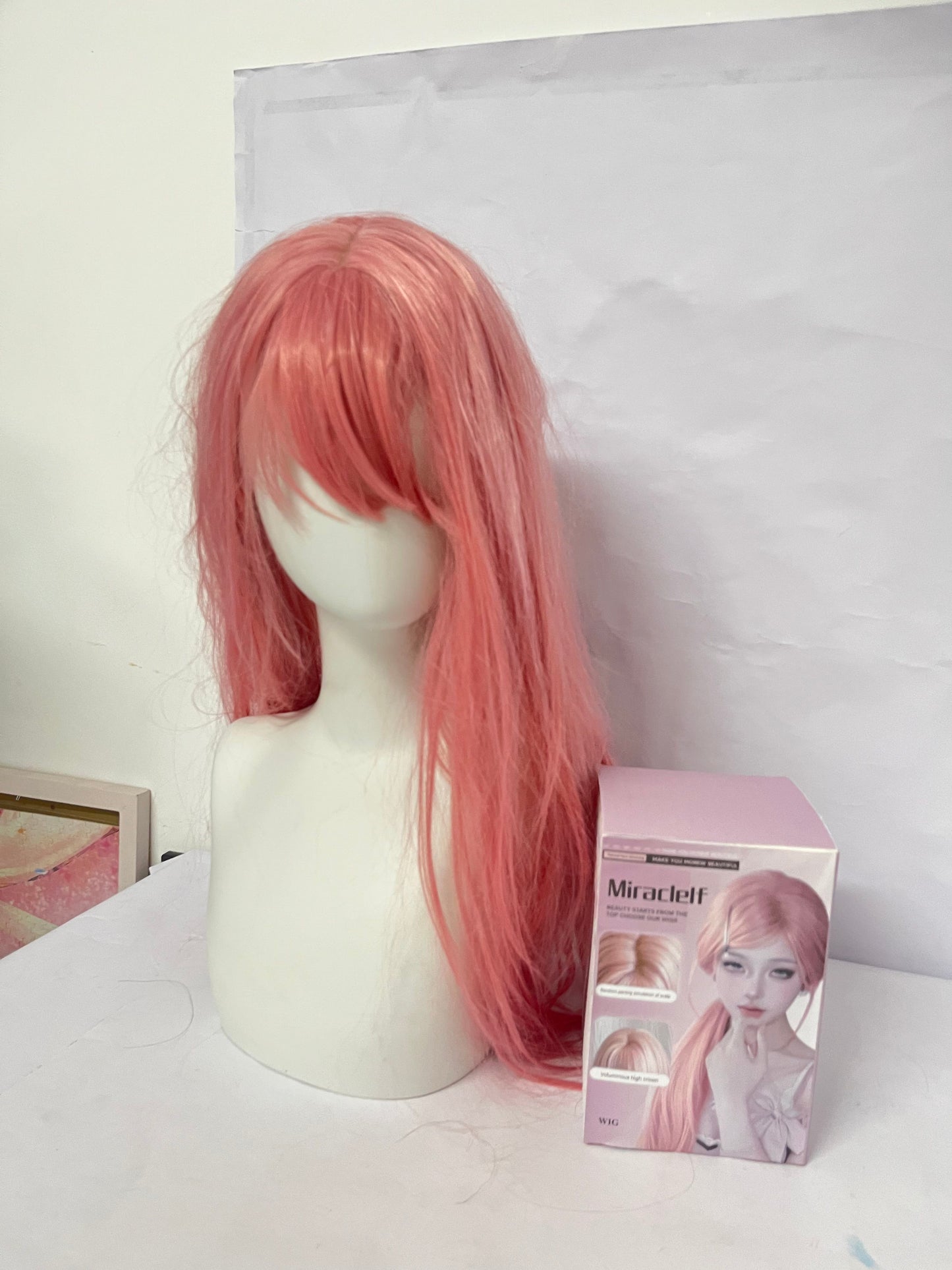 Miraclelf Wigs Pink Soft Curly Wig - Switch Styles with One Click and Unlock Your Dreamy Styling New Experience