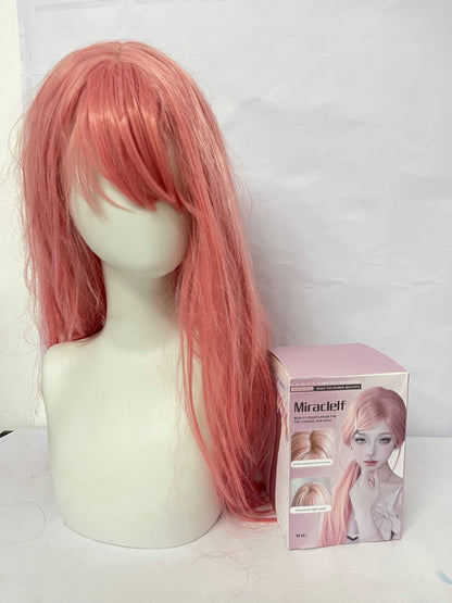 Miraclelf Wigs Pink Soft Curly Wig - Switch Styles with One Click and Unlock Your Dreamy Styling New Experience