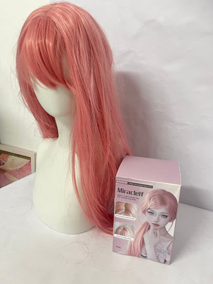 Miraclelf Wigs Pink Soft Curly Wig - Switch Styles with One Click and Unlock Your Dreamy Styling New Experience