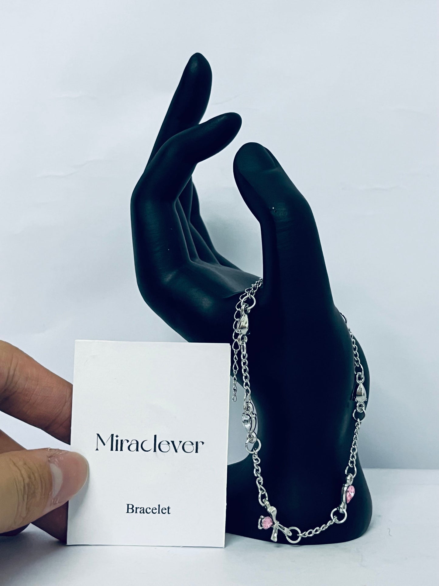 Miraclever Beaded Cuban Cubic Zirconia Simulated Diamond Station Infinity Chain Bracelets for Women | Adjustable Chain Bracelet