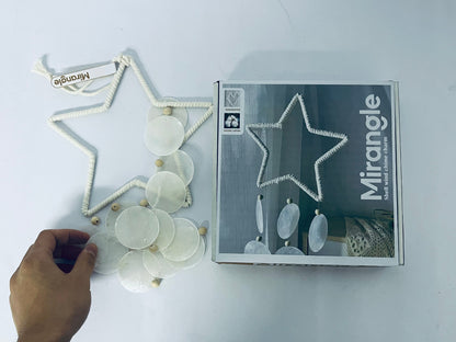 Mirangle Decorative Star Shaped Shell Wind Chime for Garden Patio Relaxing Crisp Sound Outdoor Indoor Hanging Ornament Home and Backyard