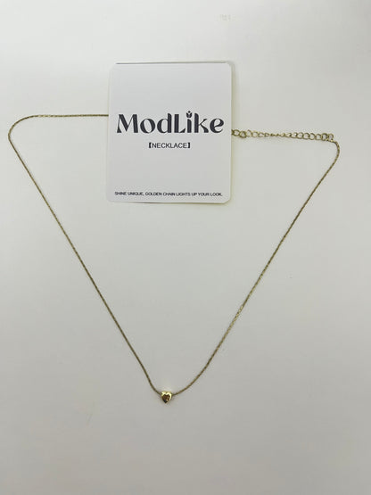 ModLike Dainty Chain Heart Pendant Necklace - Light Luxury Minimalist Gold Clavicle Chain