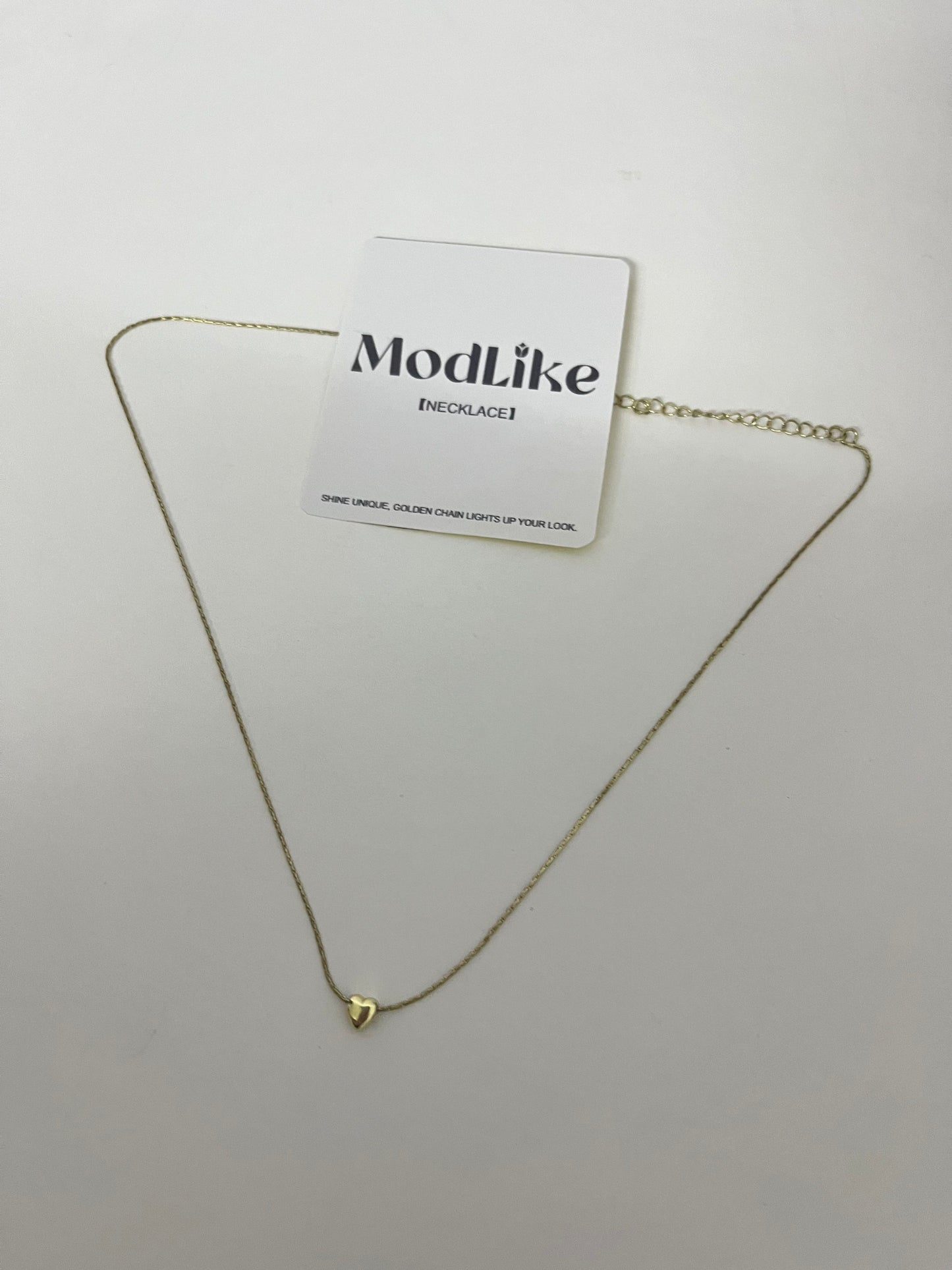 ModLike Dainty Chain Heart Pendant Necklace - Light Luxury Minimalist Gold Clavicle Chain
