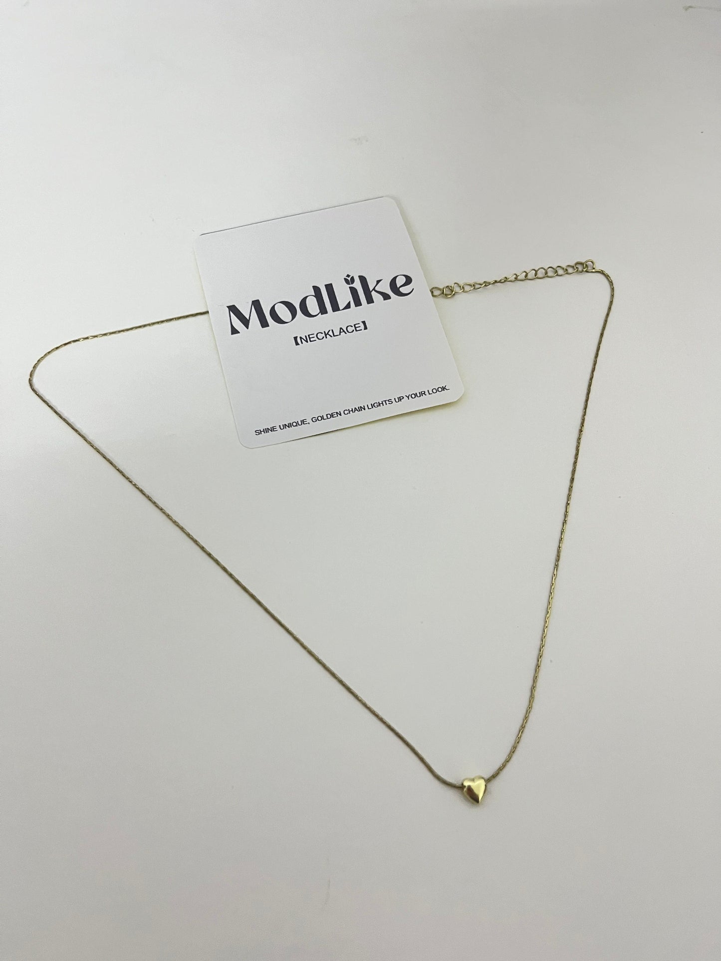 ModLike Dainty Chain Heart Pendant Necklace - Light Luxury Minimalist Gold Clavicle Chain