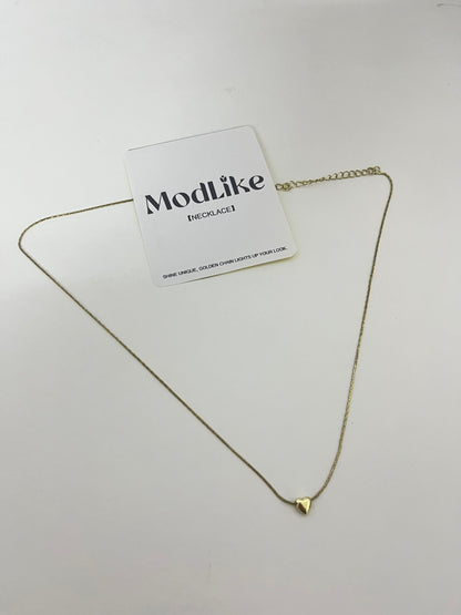ModLike Dainty Chain Heart Pendant Necklace - Light Luxury Minimalist Gold Clavicle Chain