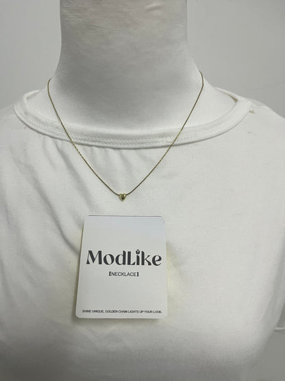 ModLike Dainty Chain Heart Pendant Necklace - Light Luxury Minimalist Gold Clavicle Chain