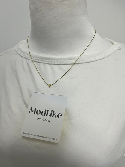 ModLike Dainty Chain Heart Pendant Necklace - Light Luxury Minimalist Gold Clavicle Chain