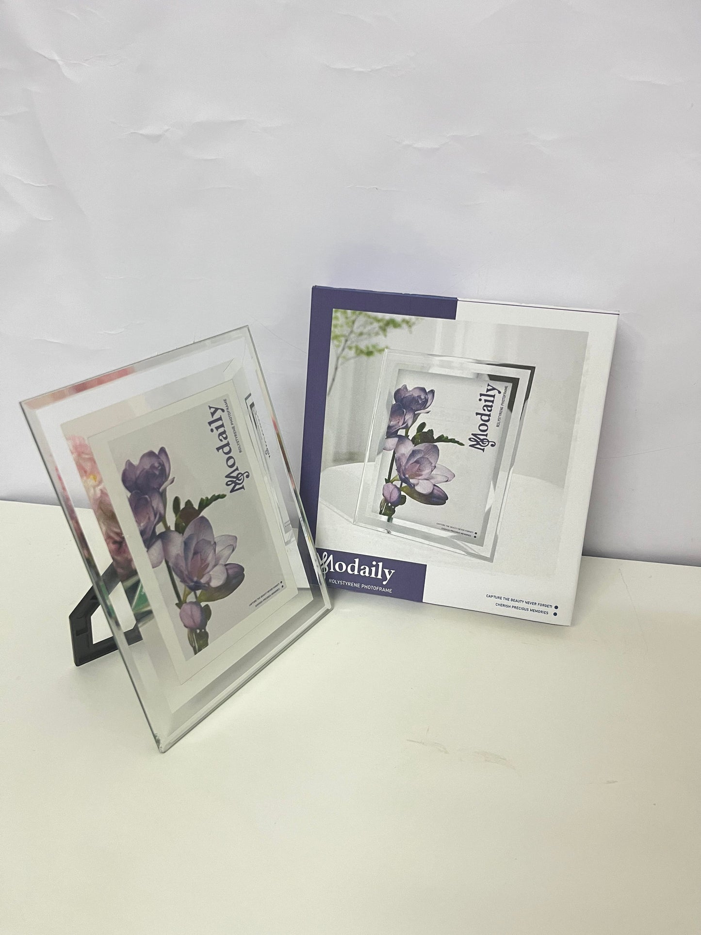Modaily Clear Polystyrene Picture Frame - Shatter-Resistant Tabletop/Wall Mount Photo Frame for Home & Office Decor