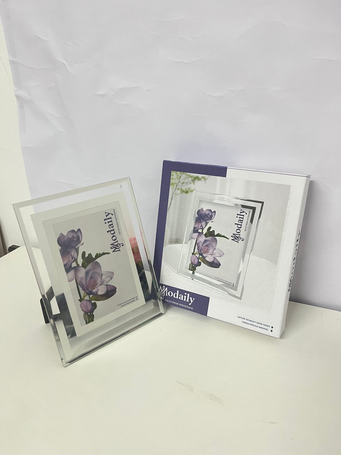 Modaily Clear Polystyrene Picture Frame - Shatter-Resistant Tabletop/Wall Mount Photo Frame for Home & Office Decor