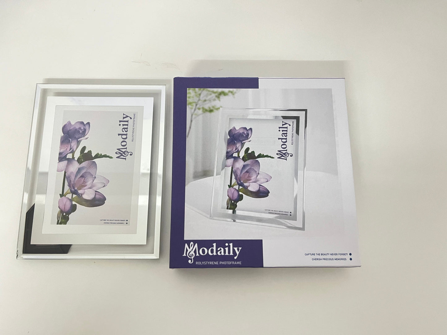Modaily Clear Polystyrene Picture Frame - Shatter-Resistant Tabletop/Wall Mount Photo Frame for Home & Office Decor