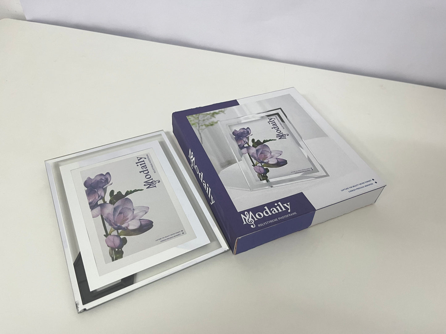 Modaily Clear Polystyrene Picture Frame - Shatter-Resistant Tabletop/Wall Mount Photo Frame for Home & Office Decor