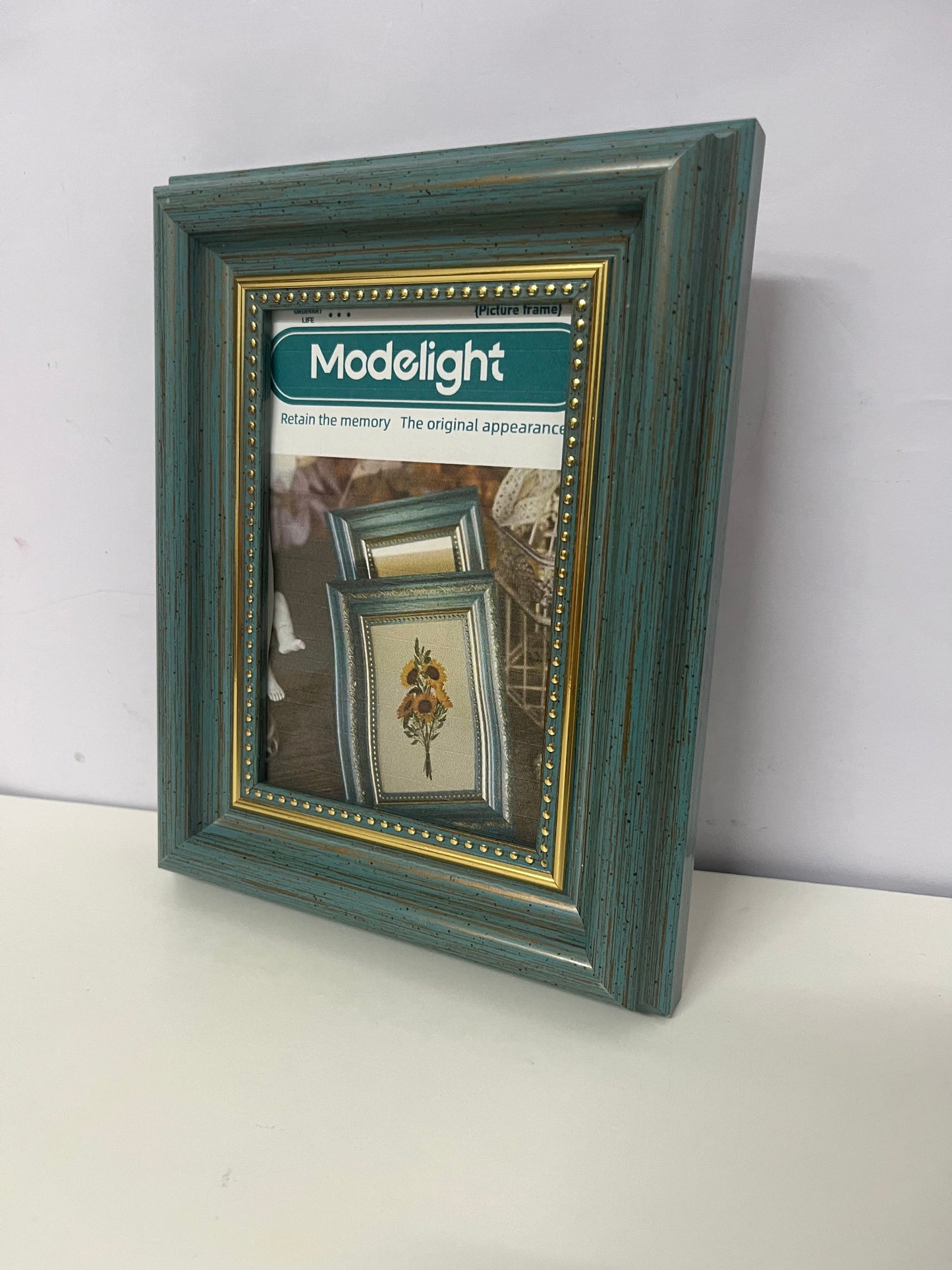[Modelight Picture frames]-Vintage Distressed Picture Frame - American Country Style Tabletop & Wall-Mountable Frame